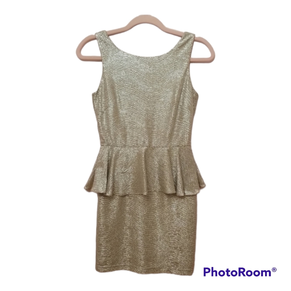 Gold metallic dress, size S - Picture 3 of 16